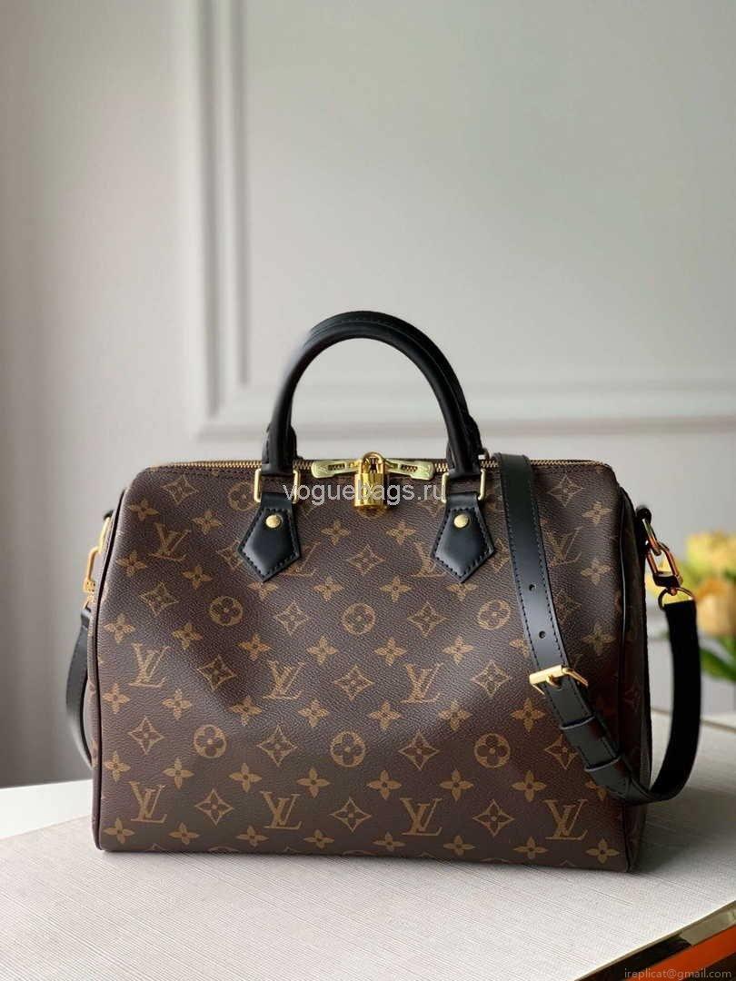 LV M48284 Louis Vuitton Speedy Bandouliere 30 Bag Monogram Canvas M41112 Black