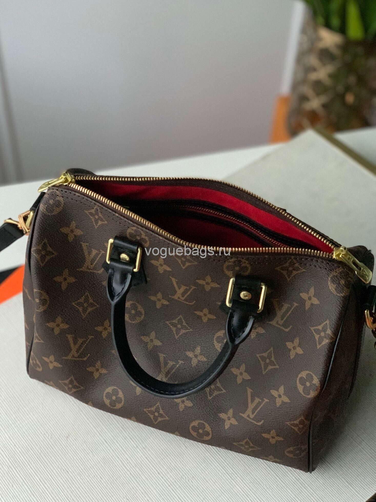 LV M48285 Louis Vuitton Speedy Bandouliere 25 Bag Monogram Canvas M41113 Black