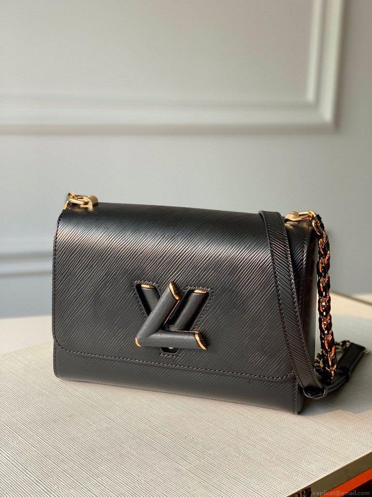 LV M50282 Louis Vuitton M57517 Twist MM shoulder Epi bag Black