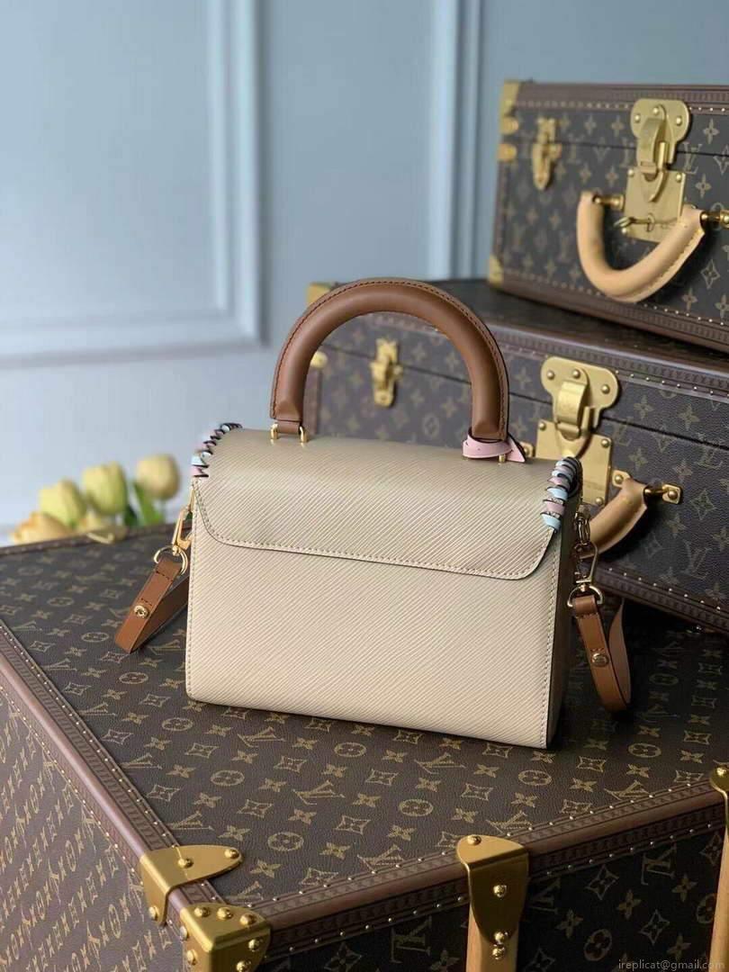 LV M50283 Louis Vuitton Twist MM Bag Apricot