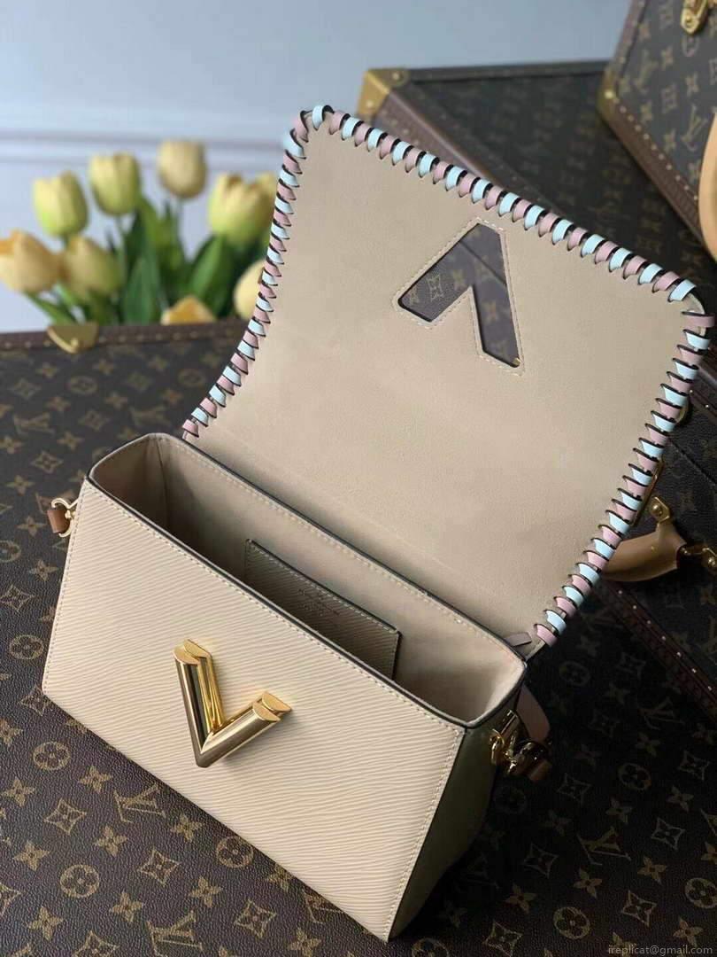 LV M50283 Louis Vuitton Twist MM Bag Apricot