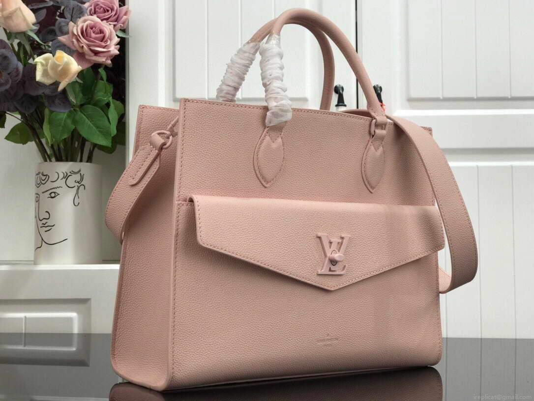 LV M55846 Louis Vuitton Lockme Tote MM Leathers M55817 Bag Pink