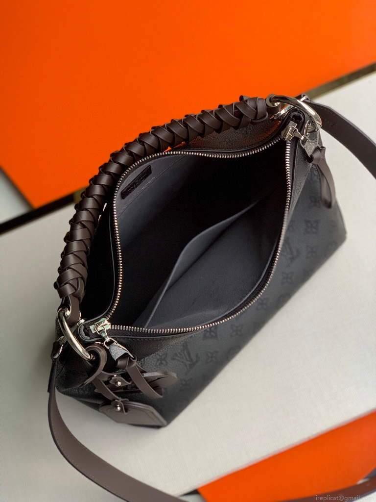 LV M56073 Louis Vuitton M56084 Beaubourg Hobo MM Mahina Black