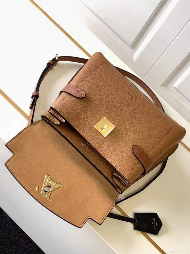 LV M56645 Louis Vuitton Lockme Ever BB Handbag M56321 Caramel Brown