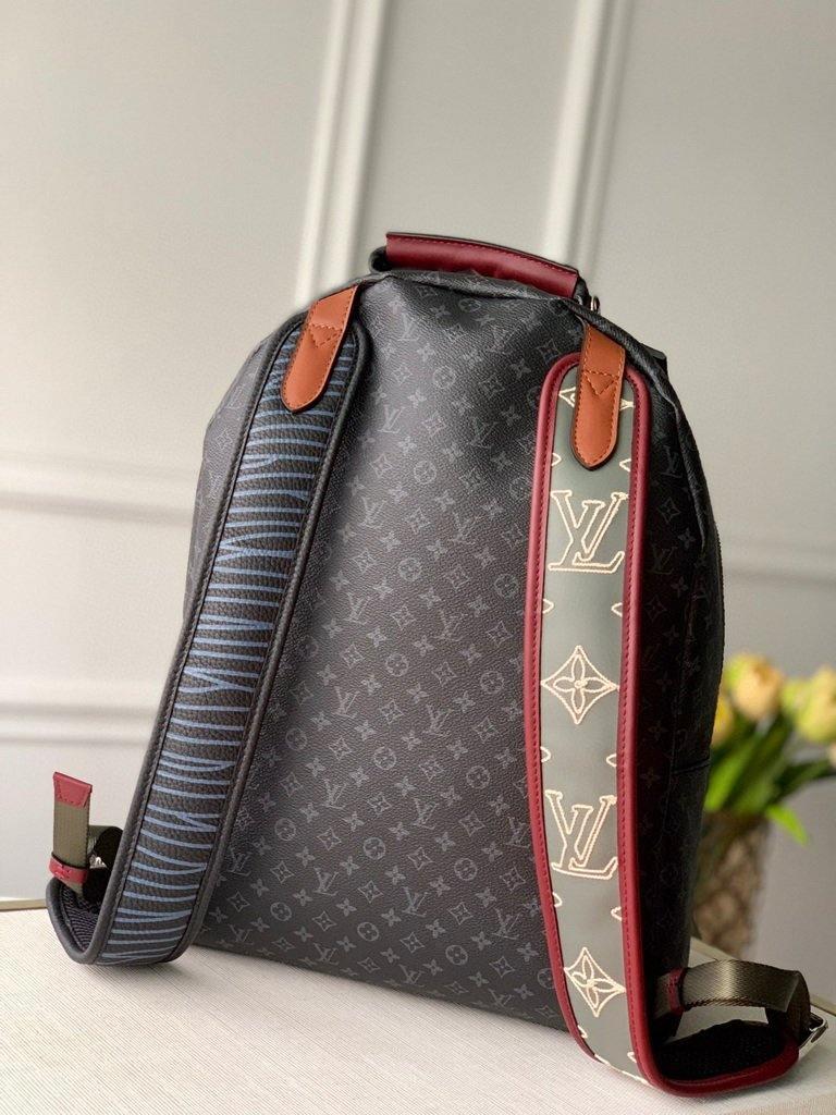 LV M56853 Louis Vuitton Backpack Shoulders Tote Bag Damier Graphite Black