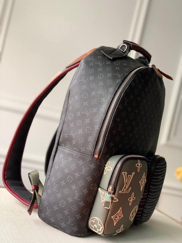 LV M56853 Louis Vuitton Backpack Shoulders Tote Bag Damier Graphite Black