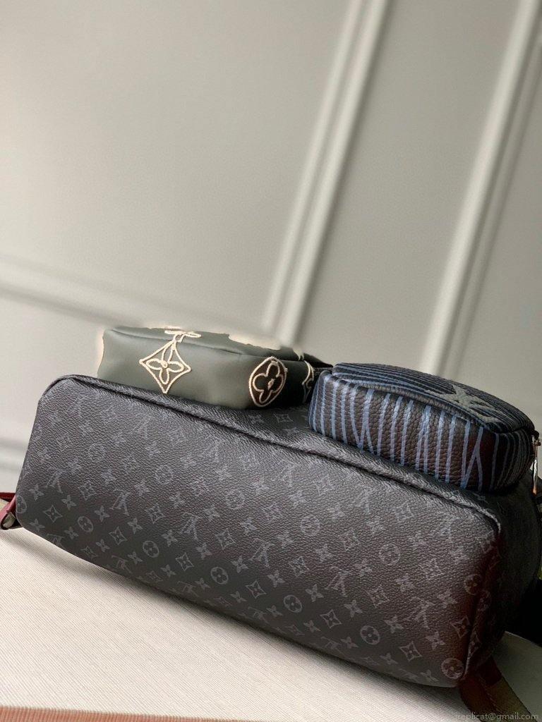 LV M56853 Louis Vuitton Backpack Shoulders Tote Bag Damier Graphite Black