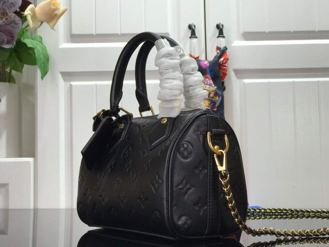 LV M57111 Louis Vuitton Speedy BB Handbag Black