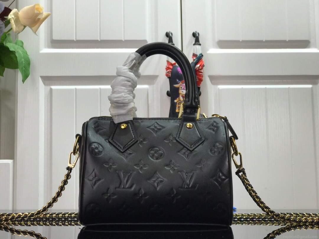 LV M57111 Louis Vuitton Speedy BB Handbag Black