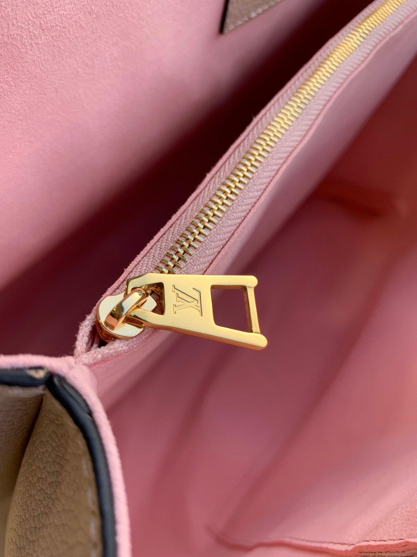 LV M57346 Louis Vuitton Lockme Shopper M57347 Bag Grained Calf Leather Greige