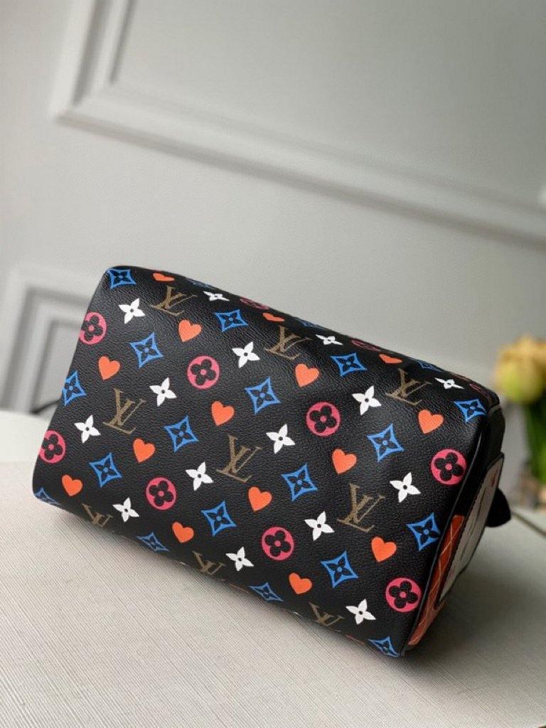 LV M57466 Louis Vuitton GAME ON Speedy Bandouliere 25 Bag Black
