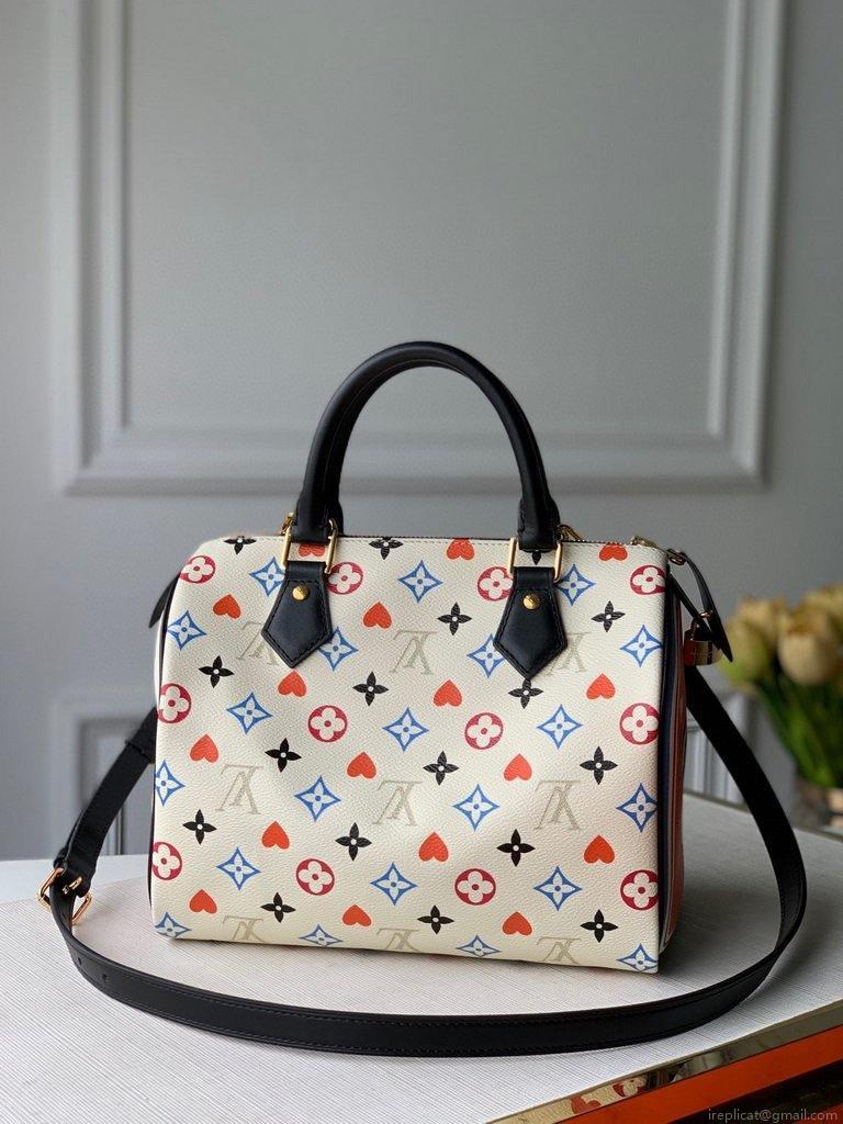 LV M57466 Louis Vuitton GAME ON Speedy Bandouliere 25 Bag White