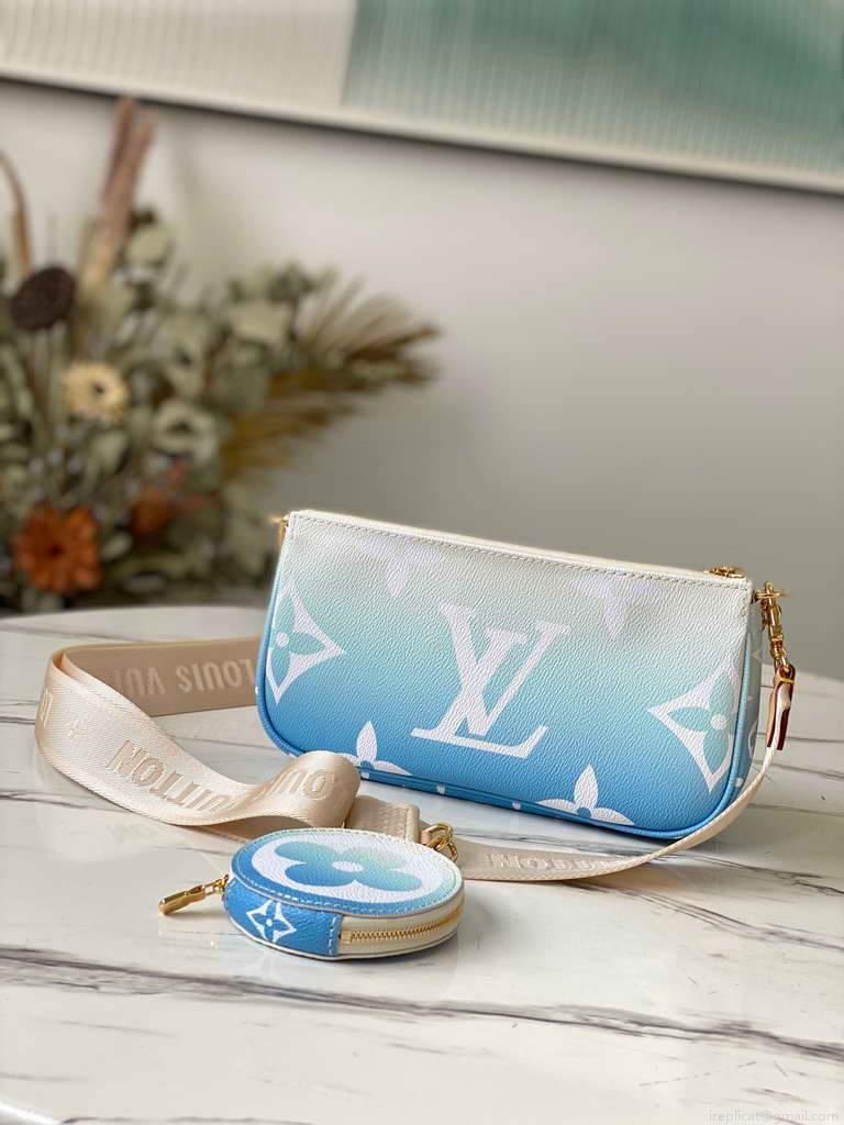 LV M57633 Louis Vuitton M57634 Multi Pochette Accessoires Bag Blue