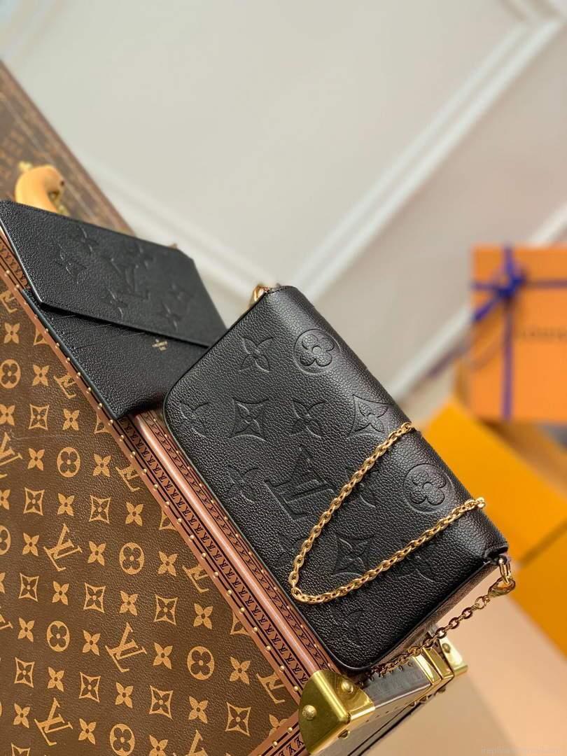 LV M64064 Louis Vuitton Felicie Pochette Monogram Bag M68697 M67856 Black