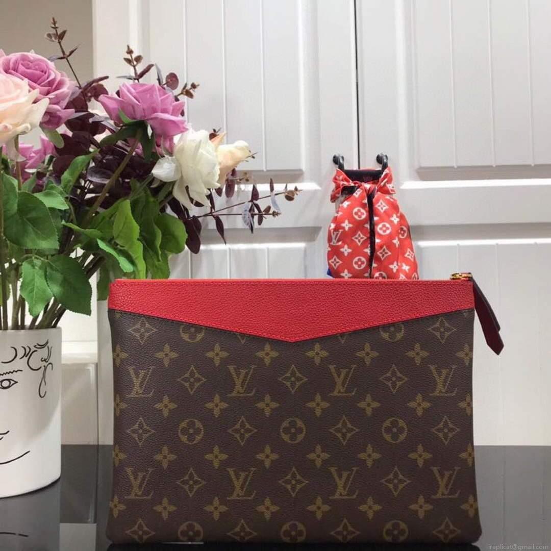 LV M64591 Louis Vuitton Daily Pouch Monogram Canvas Bag M62942 Red