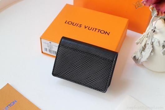 LV M68682 Louis Vuitton Twist Multicartes Wallet Epi Leather Black