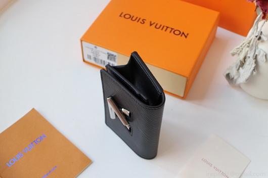 LV M68682 Louis Vuitton Twist Multicartes Wallet Epi Leather Black