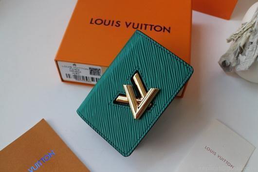 LV M68682 Louis Vuitton Twist Multicartes Wallet Epi Leather Green