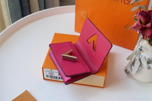 LV M68682 Louis Vuitton Twist Multicartes Wallet Epi Leather Plum