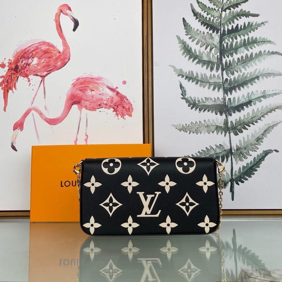 LV M69977 Louis Vuitton M80482 Game on Felicie Pochette Bag Black and Beige