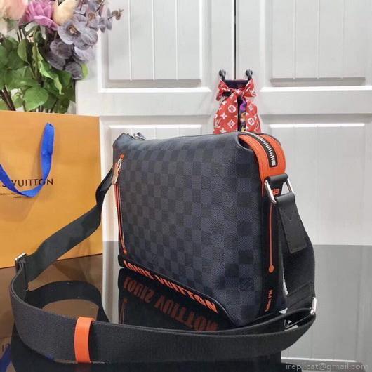 LV N40159 Louis Vuitton Damier Cobalt Discovery Messenger Shoulder Bag Black