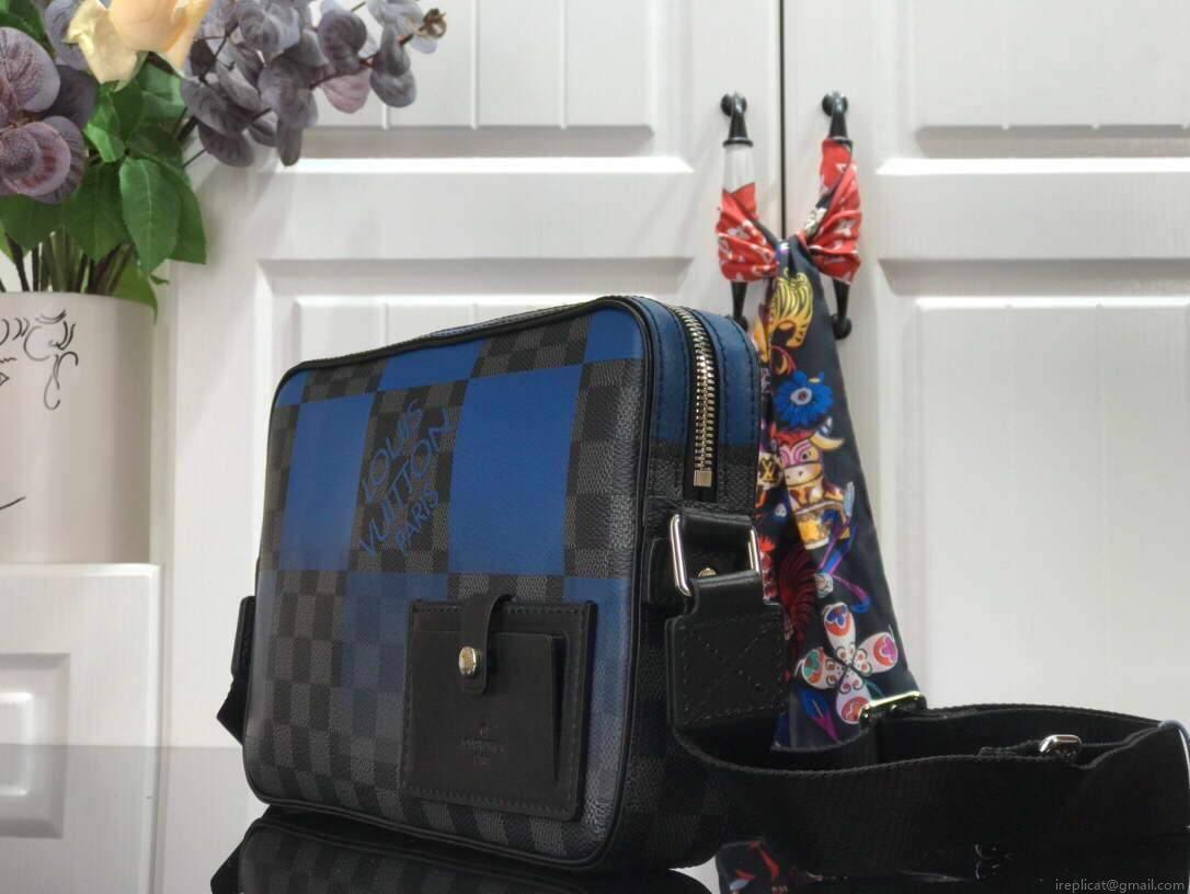 LV N40408 Louis Vuitton Alpha Messenger Bag N40421 Blue Damier Graphite