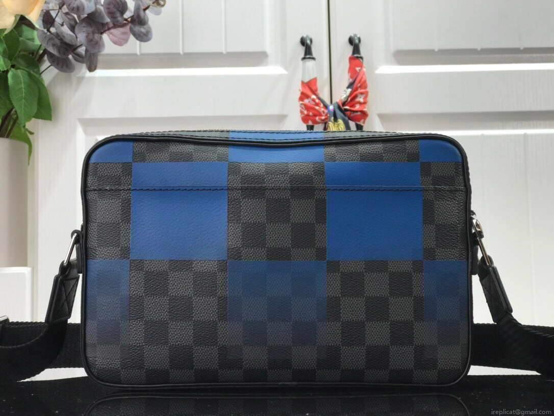 LV N40408 Louis Vuitton Alpha Messenger Bag N40421 Blue Damier Graphite