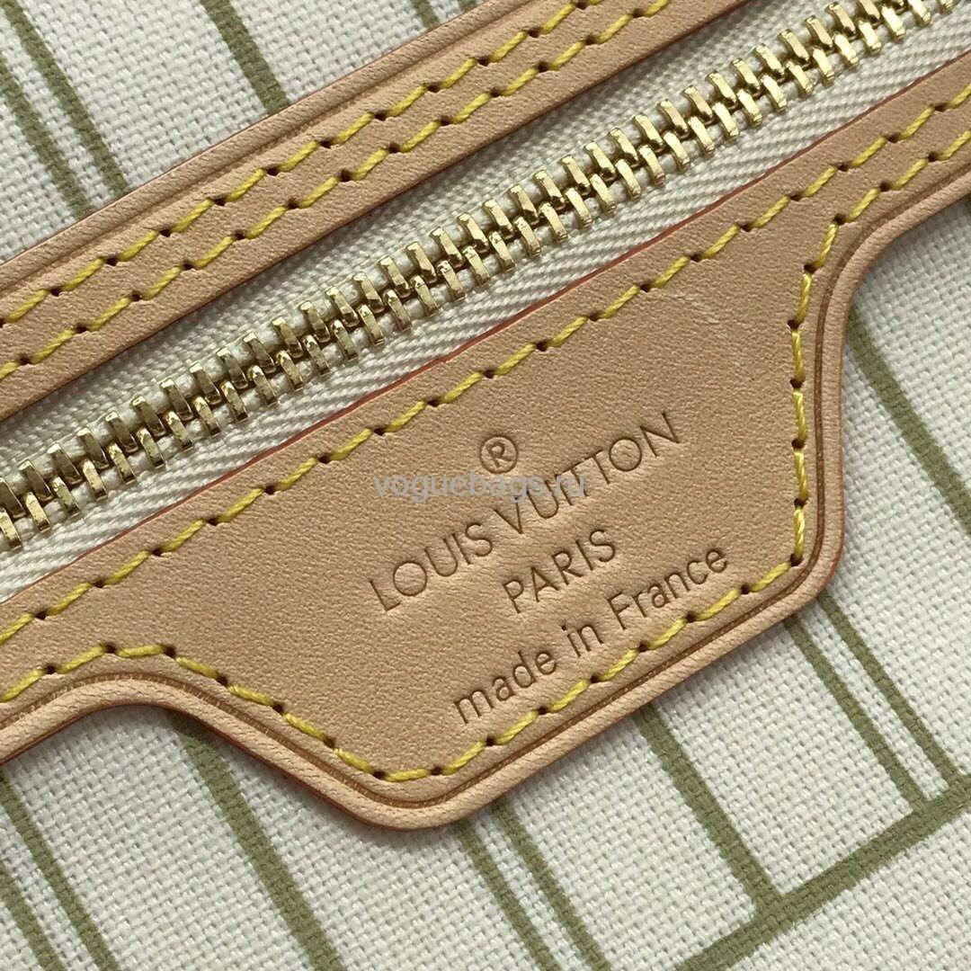LV N41361 Louis Vuitton Neverfull MM Damier Azur N41605 Bag Beige