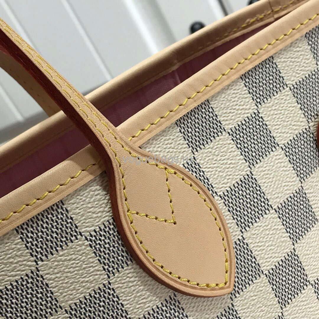 LV N41361 Louis Vuitton Neverfull MM Damier Azur N41605 Bag Pink