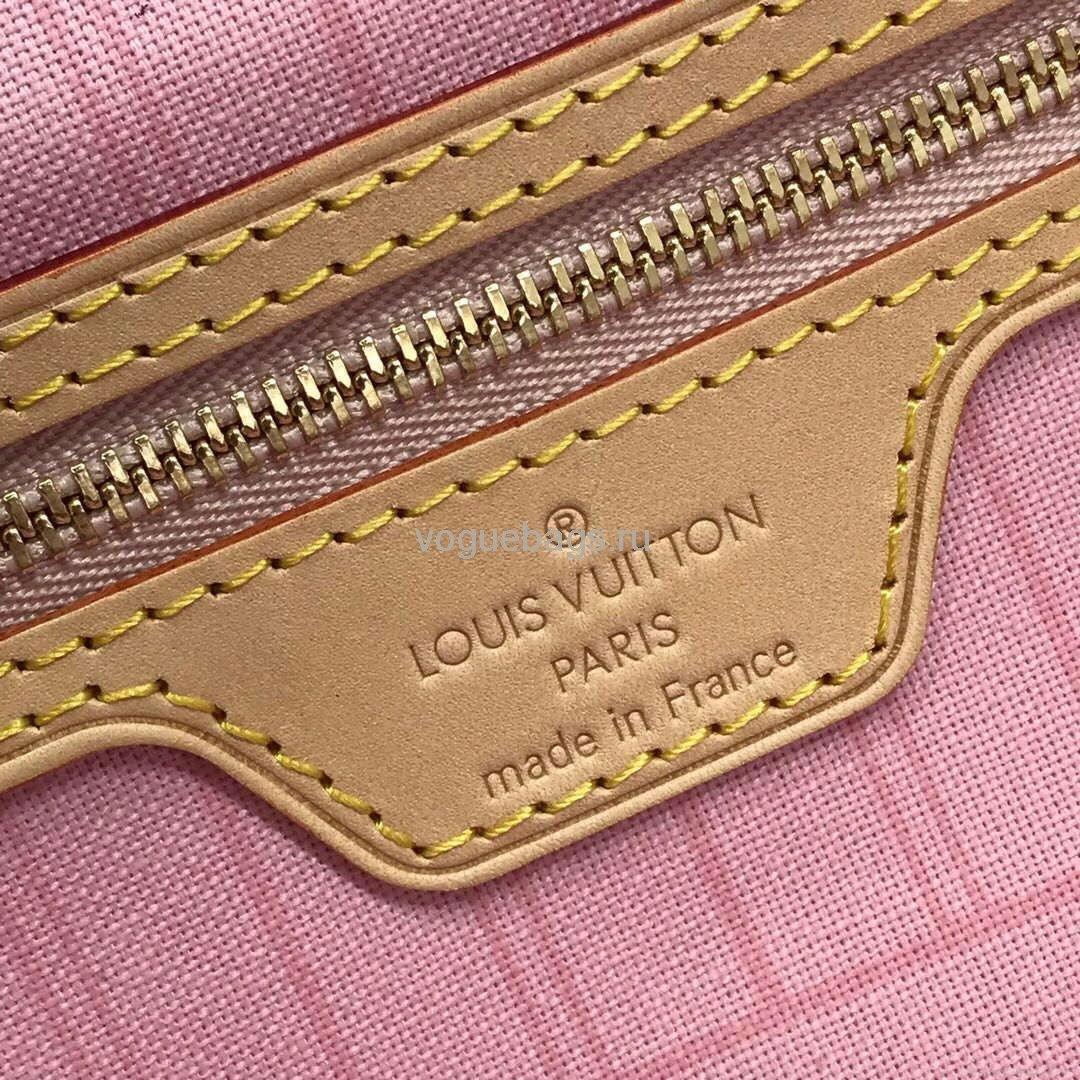 LV N41361 Louis Vuitton Neverfull MM Damier Azur N41605 Bag Pink