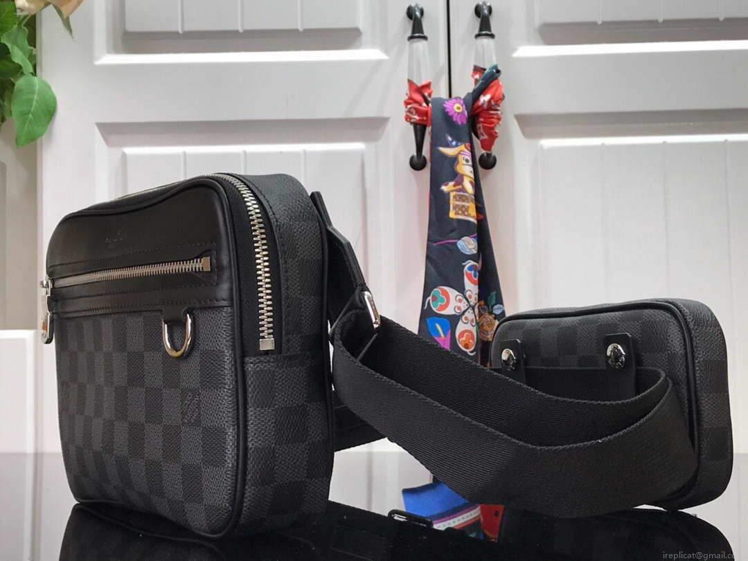 LV N50018 Louis Vuitton Scott Messenger Shoulder Bag Black