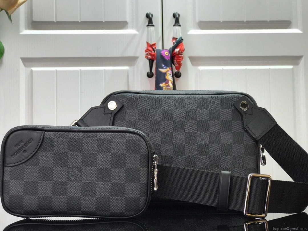 LV N50018 Louis Vuitton Scott Messenger Shoulder Bag Black