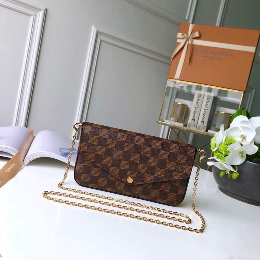 LV N63032 Louis Vuitton Felicie Pochette Bag M61276 Damier Ebene