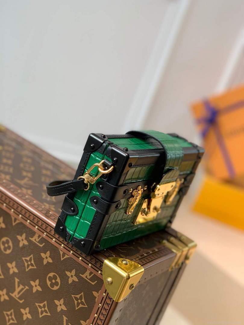 LV N93145 Louis Vuitton Petite Malle crocodilien brillant Bag N93144 Emeraude Green