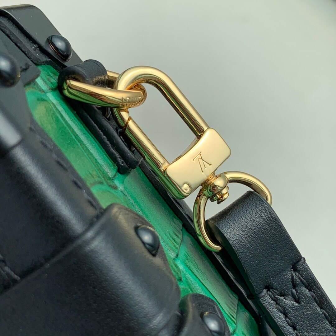 LV N93145 Louis Vuitton Petite Malle crocodilien brillant Bag N93144 Emeraude Green