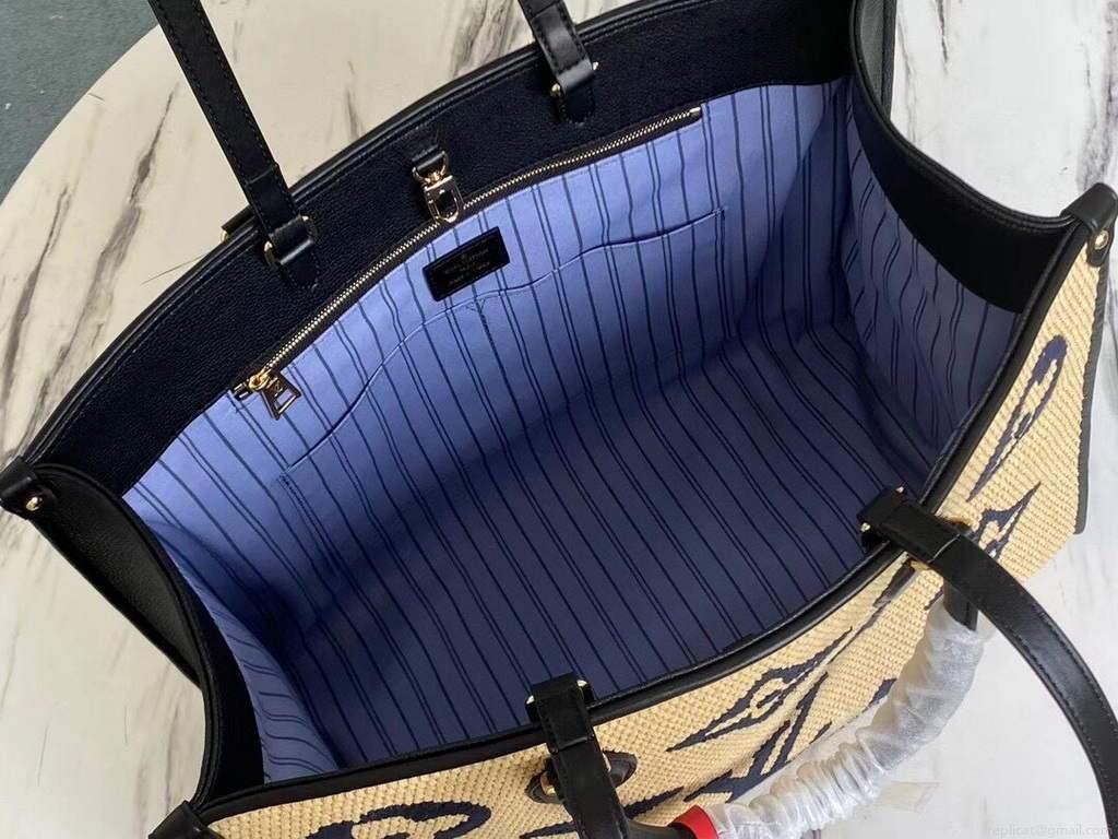 Louis Vuitton M57723 LV M57707 OnTheGo MM Tote Bag Blue