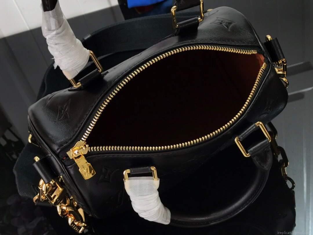 LV M58631 Louis Vuitton Speedy Bandouliere 22 Bag Black