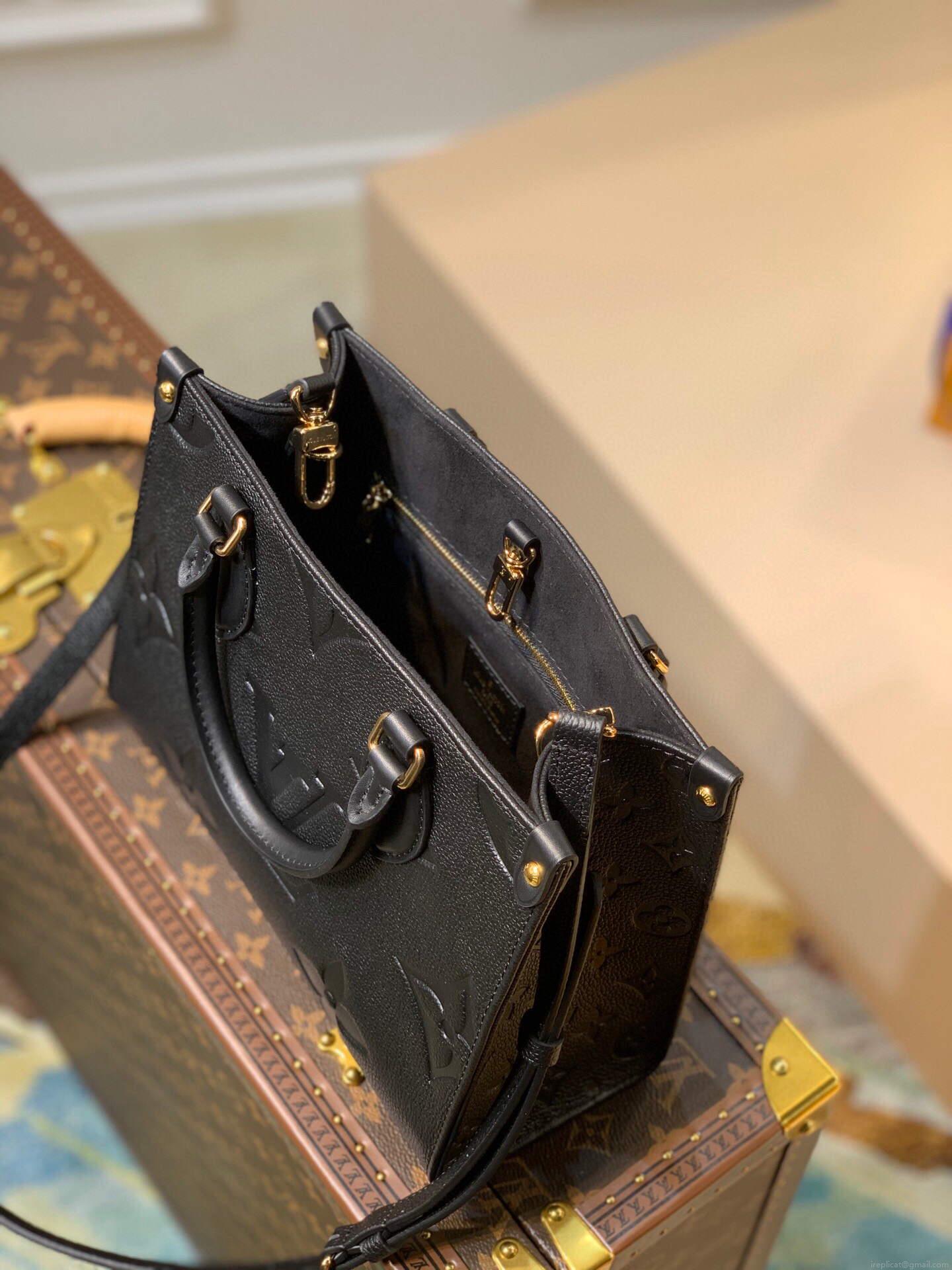 LV M45653 Louis Vuitton Onthego Pm Bag M45779 leather Black