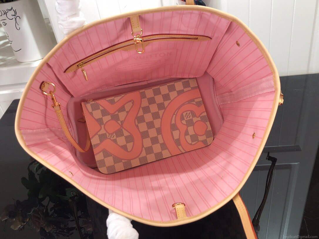 LV N41050 Louis Vuitton Neverfull MM Tote Bag Pink