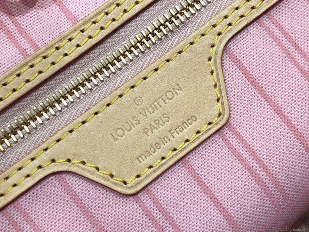 LV N41050 Louis Vuitton Neverfull MM Tote Bag Pink