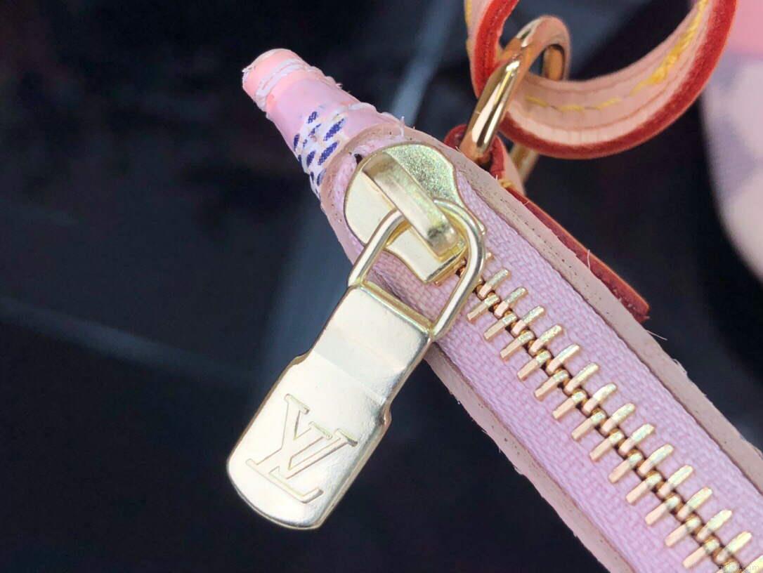 LV N41050 Louis Vuitton Neverfull MM Tote Bag Pink