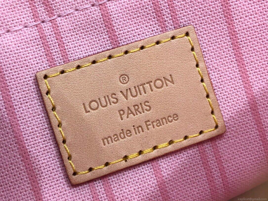 LV N41050 Louis Vuitton Neverfull MM Tote Bag Pink