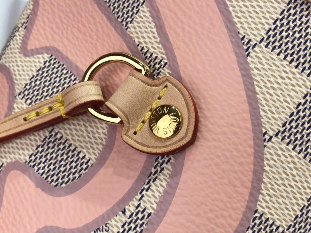 LV N41050 Louis Vuitton Neverfull MM Tote Bag Pink