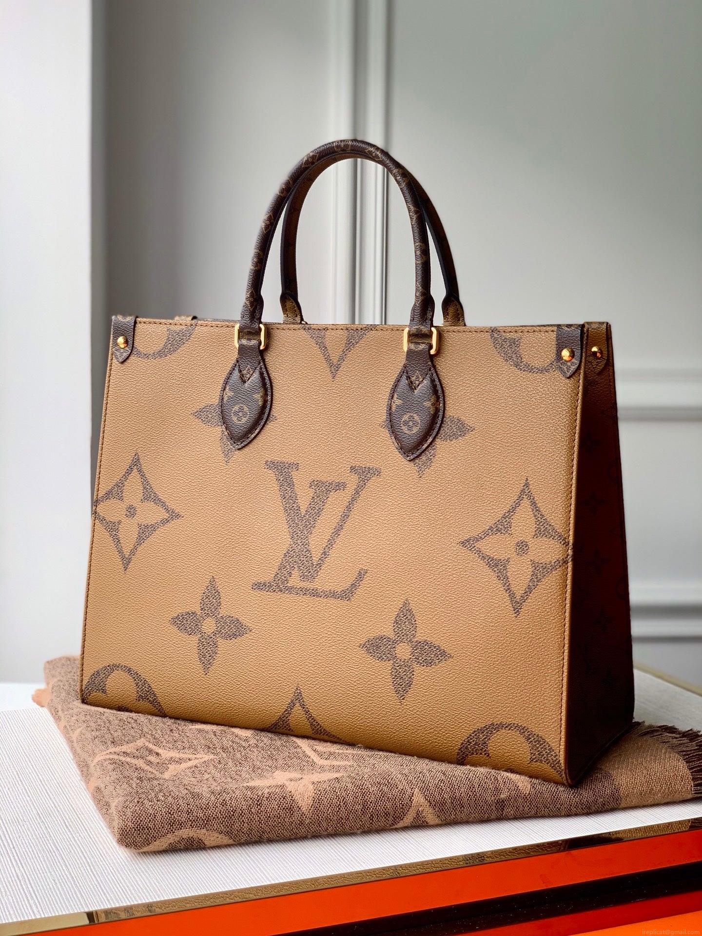 LV M45321 Louis Vuitton Onthego MM Bag M45320 Monogram and Monogram Reverse