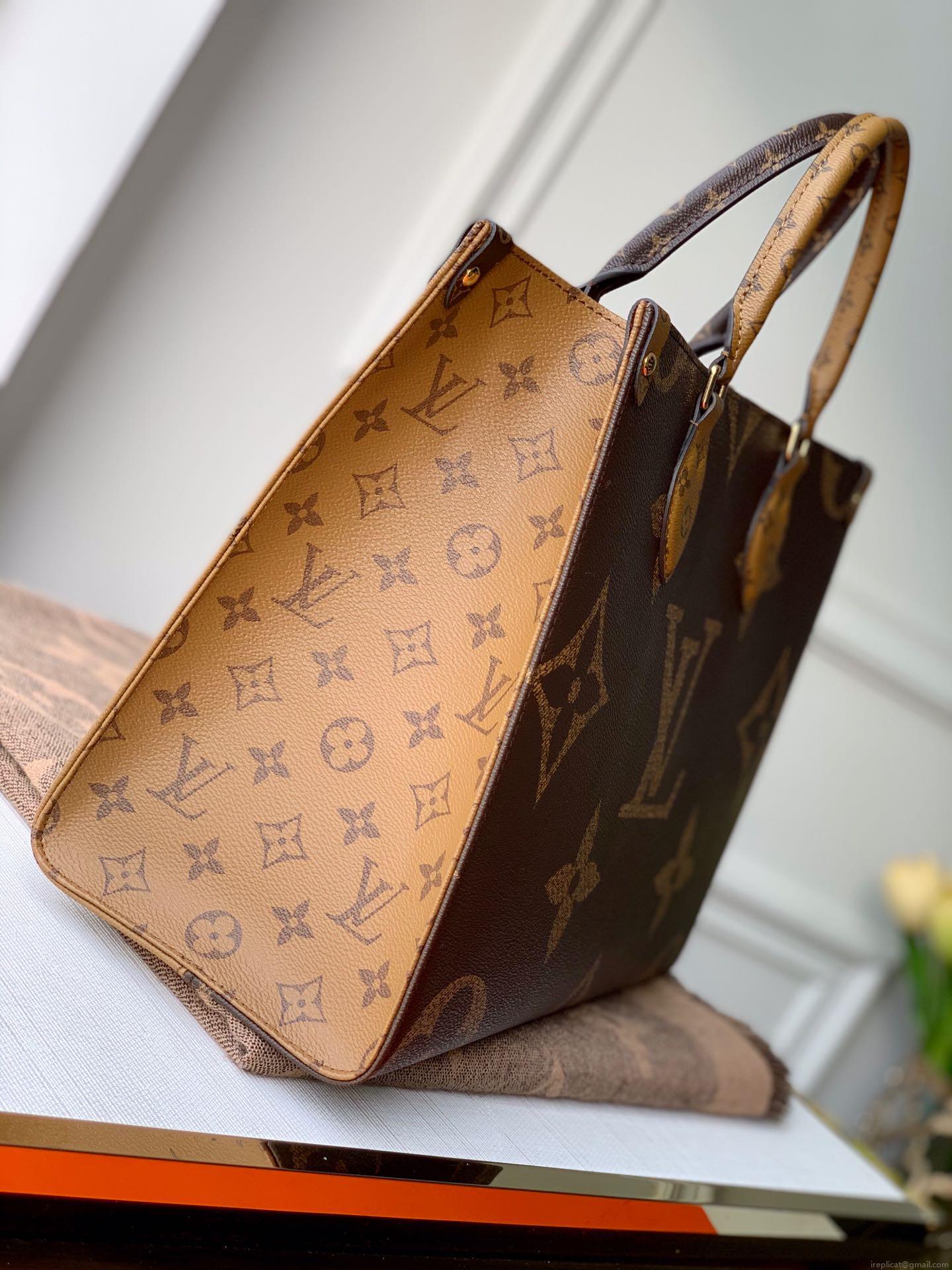 LV M45321 Louis Vuitton Onthego MM Bag M45320 Monogram and Monogram Reverse