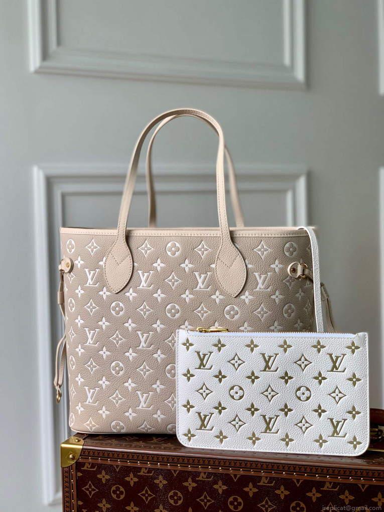 LV M46102 Louis Vuitton Neverfull MM Tote Bag M46103