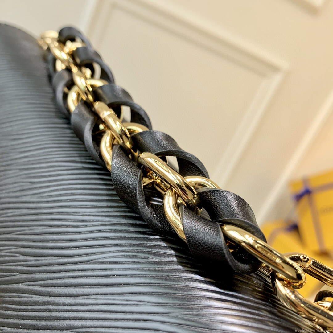 LV M59887 Louis Vuitton Twist MM EPI Leather Bag Black