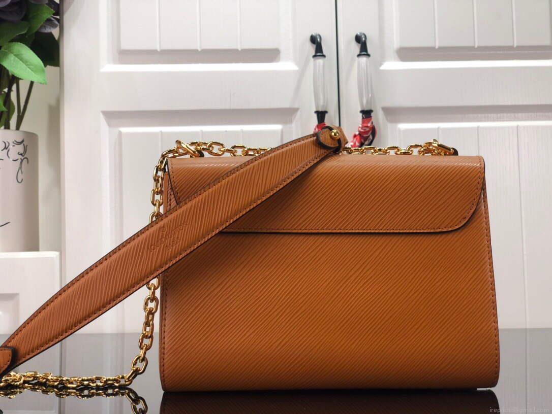 LV M59686 Louis Vuitton Twist MM Gold Miel Brown