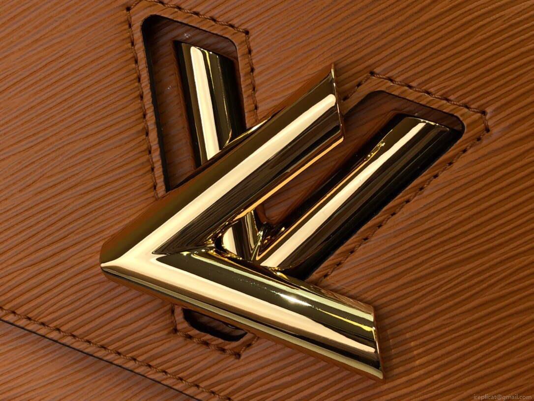 LV M59686 Louis Vuitton Twist MM Gold Miel Brown