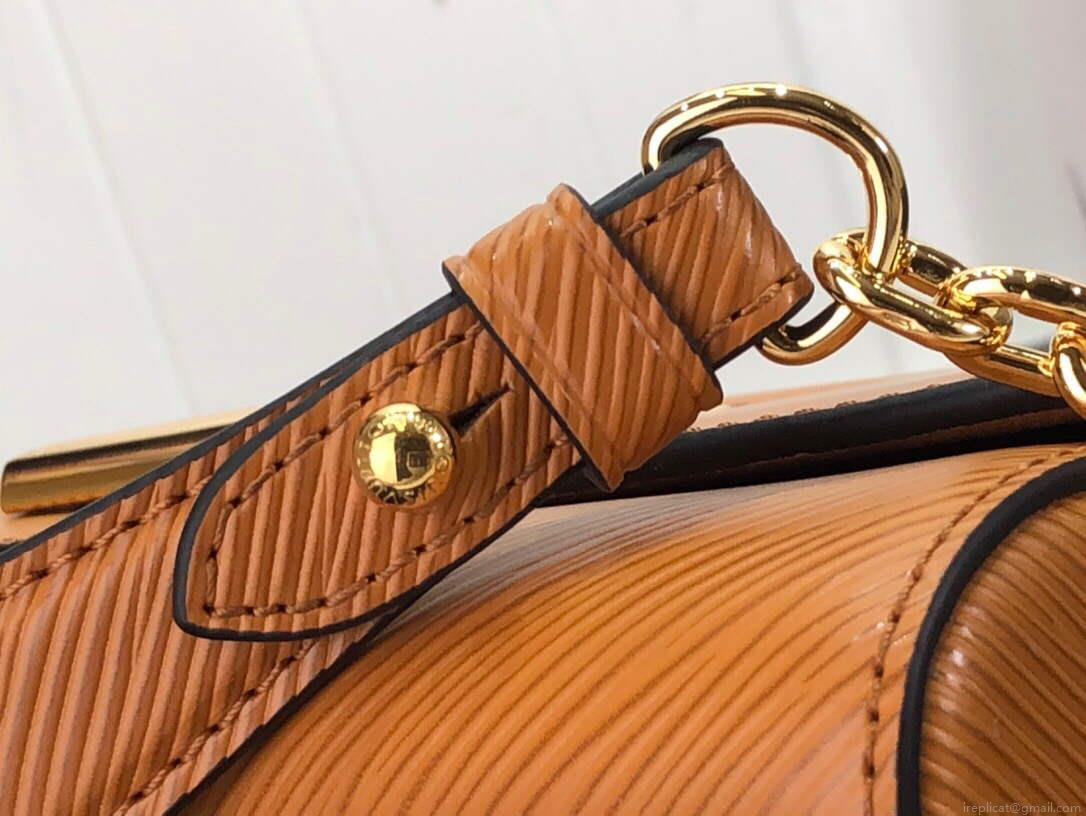 LV M59686 Louis Vuitton Twist MM Gold Miel Brown